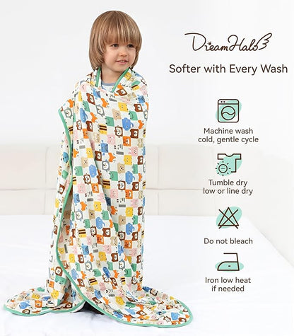 Premium Baby Blankets, Soft Viscose from Bamboo Blanket for Boys and Girls, Nursery Crib Bedding Quilt for Newborn and Toddler, Cooling for Hot Sleepers 50'' x 50'' Animal
