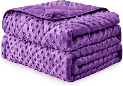 Purple Weighted Blanket for Adults 20lbs, 48"x72", Twin Full Size Cooling Minky Heavy Throw Blanket for 130-220lbs, Soft Winter Thick Big Blankets Weighted Comforter Gift for Sleeping
