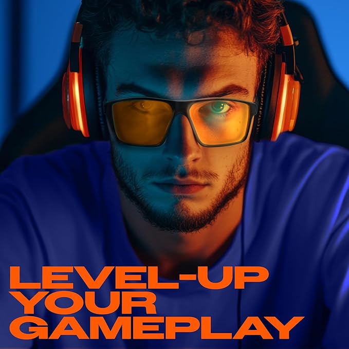 Titan Gaming Glasses, Blue Light Blocking, Night Driving Glasses for Men, Computer Protection Christmas Gift for Gamers