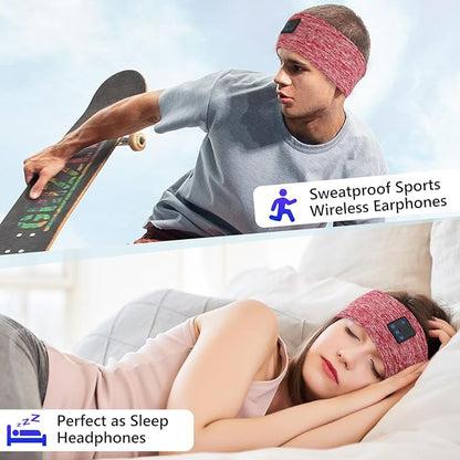 Aurya Sleep Headphones Sports Wireless Bluetooth Headband for Side Sleeper, Bluetooth 5.4, with Ultra-Thin HD Stereo Speaker, Sleeping Headphone for Women Men Running Yoga Workout