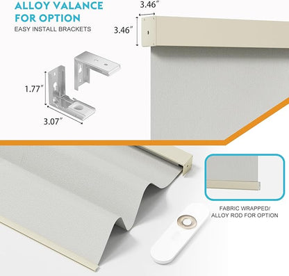 Motorized Blinds with Remote, Smart Blind Roller Shades Compatible with Alexa, Durable Rechargeable Battery Solar Power Electric Window Blinds Motorized Shades Customized Size (Pure Beige)