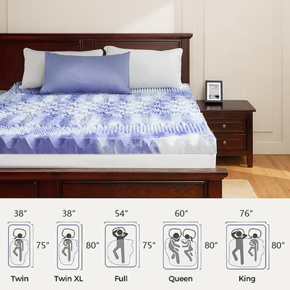 Dreamsmith 3 Inch Mattress Topper 7-Zone Memory Foam Mattress Topper Pressure Relief Soft Mattress Pad, CertiPUR-US Certified, King Size Bed