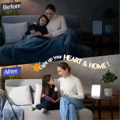 AABY WL21 Light Therapy Lamp UV Free Flicker Free 10000 Lux LED White Bright Light 3-Step Brightness 3-Step Timer Indicator Touch Control Compact Size Portable Mood Up-Lifter