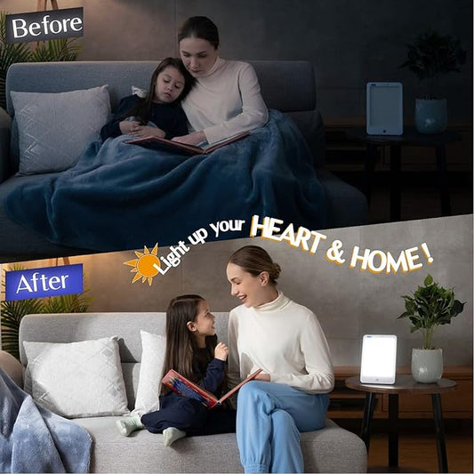 AABY WL21 Light Therapy Lamp UV Free Flicker Free 10000 Lux LED White Bright Light 3-Step Brightness 3-Step Timer Indicator Touch Control Compact Size Portable Mood Up-Lifter