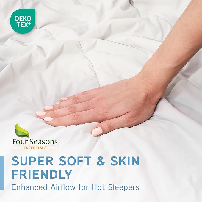 Four Seasons Essentials Cooling Comforter - Twin Size 69" x 90" - White