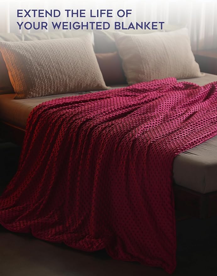 YnM Fuzzy Duvet Cover for Weighted Blankets (Red, 41''x60'')