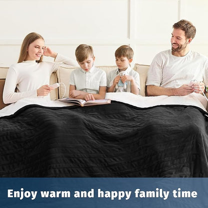 Heated Electric Blanket Queen Size - 84" x 90" Heating Blanket with Dual Control, 10 Heating Levels & 8 Hours Auto Off, Soft Warm Flannel Blanket, for Senior Grandma