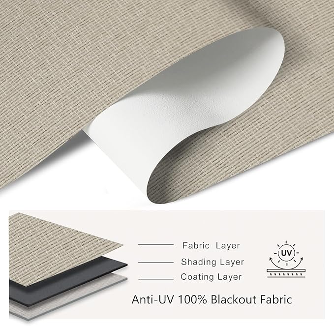 Bringnox No Drill Motorized Blinds with Remote,Blackout Windows,with Apple Homekit,Alexa,Google, with App,Voice Control Custom Size