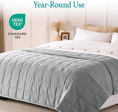 Topblan Weighted Blanket for Adults 25lbs, Breathable Big Weighted Blanket for Sleeping, Soft Heavy Microfiber Material with Glass Beads Blanket for All Season, Sofa Bed, 80"x87" King Size,Grey