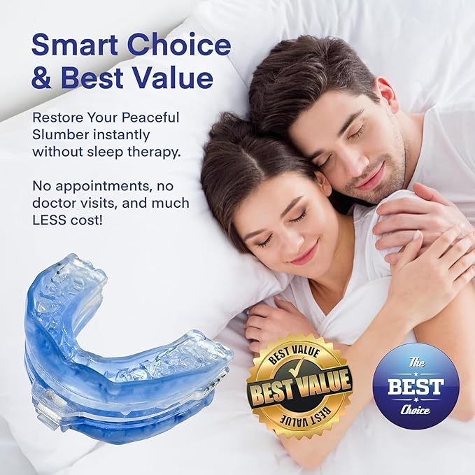 Anti Snoring Device: FDA-Cleared Snoring Solution – Adjustable Snore Stopper Mouth Guard for Men & Women – Anti Snoring Mouthpiece to Improve Sleep – Reusable Night Use