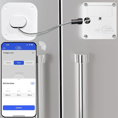 Smart Lock - App-Controlled Access for Snacks, Food & Alcohol - 3-in-1 Modes: Timer, Schedule & Simple Lock to Build Focused, Healthy Habits - for Refrigerators, Cabinets & Drawers