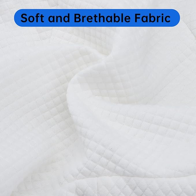 Upgrade Invisible Zippered Pillow Cover Compatible with Contour Legacy Knee Pillow,Anti-Pilling and Washable Legacy Leg and Knee Foam Support Cover Only (White)