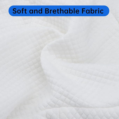 Upgrade Invisible Zippered Pillow Cover Compatible with Contour Legacy Knee Pillow,Anti-Pilling and Washable Legacy Leg and Knee Foam Support Cover Only (White)