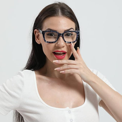 DXYXYO Reading Glasses Women Blue Light Blocking Men 2.25 Magnification Oversized Computer Readers 4 Pack Retro Fashion Oprah Style Square