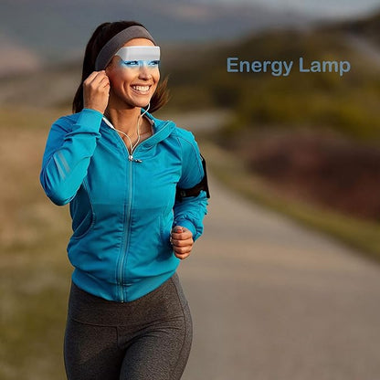 Light Therapy Glasses with Travel Case, Blue Light Therapy and Daylight LED Sunlight, Wearable UV-Free Happy Lamp, Natural Relief for Good Sleep, Happy Mood, Boost Energy and Jet Lag