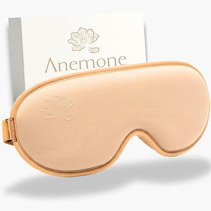 Anemone Sleep Mask for Women – Ultra Soft Cooling Fabric Eye Mask with 100% Light-Blocking Design, Deep Eye Cups, Zero-Pressure Fit