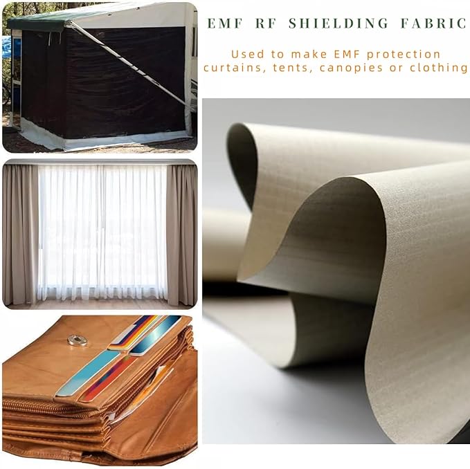 Amradield Faraday Fabric 78"x 43" Faraday Cloth Tape Nickel Copper Polyester Material Influence RF Signals WiFi Cell Bluetooth RFID Guards You Against Harmful Frequencies and Possible Data Theft