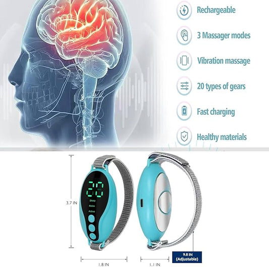 Sleep Aid Device Handheld Low Frequency Pulse of microcurrent Sleep Machine Insomnia Relief Anxiety Help Sleep (Blue, Standard)