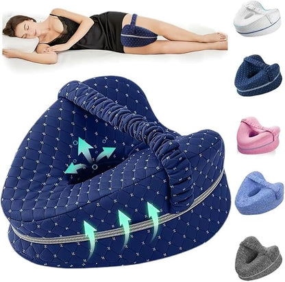 Leg Pillow, Knee Pillow for Side Sleepers, Alignment Pillows for Side Sleepers, Leg Pillows for Sleeping, Knee Cushion for Sleeping Relieving Leg, Back, Knee Pain (Navy)