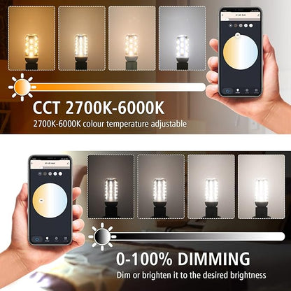YUIIP Smart Dimmable LED Light Bulb, 4W G9, Replacement 40W Halogen, Wi-Fi & Voice Control, 400Lm, 2700K-6000K, 4 Pack