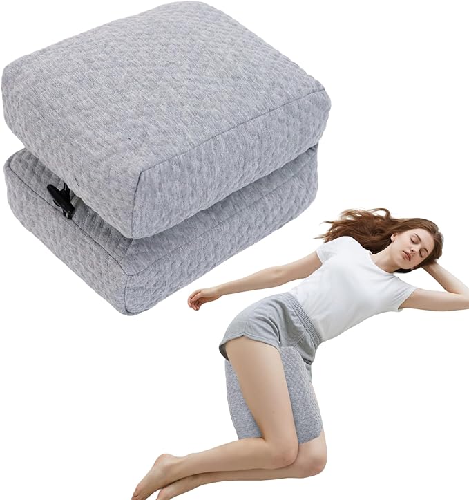 Knee Pillow for Side Sleepers, Leg and Ankle Support Pillow for Hip Pain Smooth Spine Alignment for Better Sleep, Ideal Pillows for Side Sleeping Knee and Back Pain Relief, Light Gray
