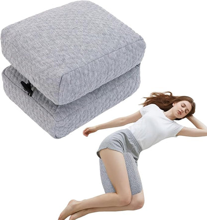 Knee Pillow for Side Sleepers, Leg and Ankle Support Pillow for Hip Pain Smooth Spine Alignment for Better Sleep, Ideal Pillows for Side Sleeping Knee and Back Pain Relief, Light Gray