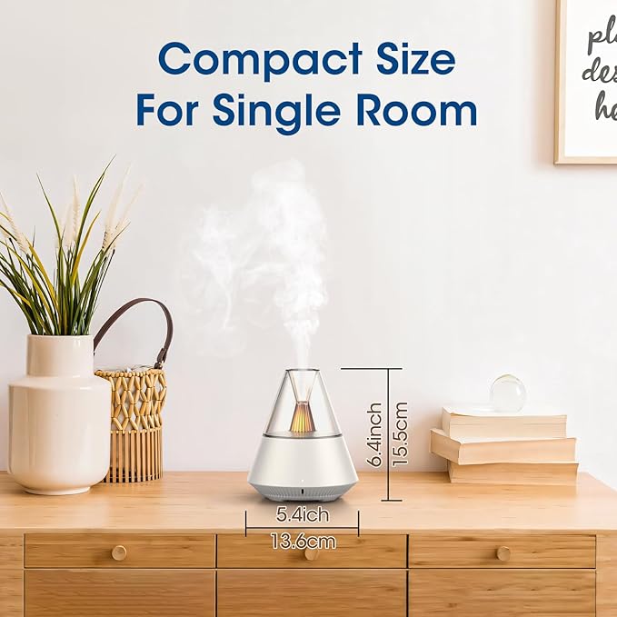 Essential Oil Diffuser Personal, Modern Style Aroma Diffusers, Scent Fragrance Spray for Home, Office, Bedroom, Room, 150ml Ultrasonic Cool Mist, 6-12H Working, Auto-Off, White