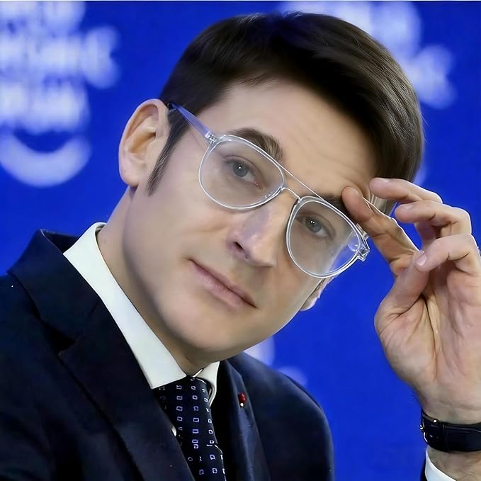 Cyxus Davos French Ma-con Style Aviator Glasses Blue Light Blocking Eyeglasses for Computer UV Protection Anti Eyestrain 8805