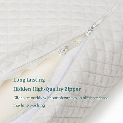 Contour Memory Foam Pillow Orthopedic Sleeping Pillows, Ergonomic Cervical Pillow for Neck Pain - for Side Sleepers, Back and Stomach Sleepers, Free Pillowcase Included (Soft & Queen Size)