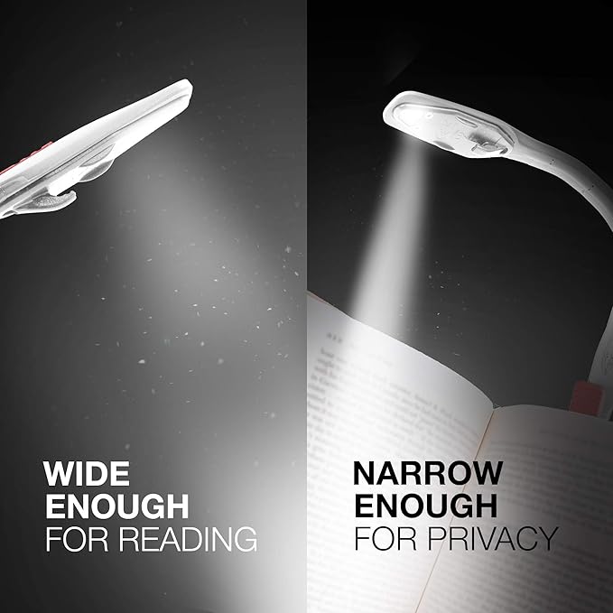 Energizer Clip-on Book Light for Bed, LED Reading Light for Books & Kindles, 25 Hour Run Time, Kindle & Book Lamp (Batteries Included), White