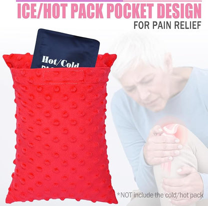 1 Pcs Soft Knee Pillow for Side Sleepers, Pressure Pillows Between Legs 11"x7" Small Knee Pillow Joints Cushion for Sleeping Hip and Back Pain, Minky Dot Red