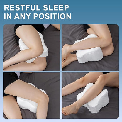 Knee Pillow for Side Sleepers,Leg Pillows for Sciatica,Knees,HIPS,Joints Between Legs,Back Pain Relief When Side Sleeping Spine Alignment Support for Knee Surgery Recovery,White