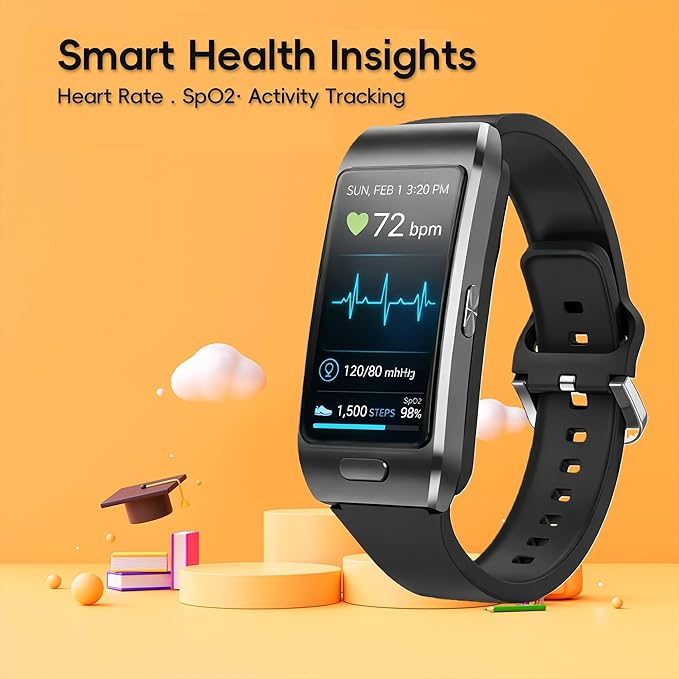 Slim Fitness Tracker for Men & Women, 1.57” HD Touchscreen Smart Band, Heart Rate & SPO₂ Tracking, Sleep & Activity Insights, Bluetooth Call Supports(Blue)