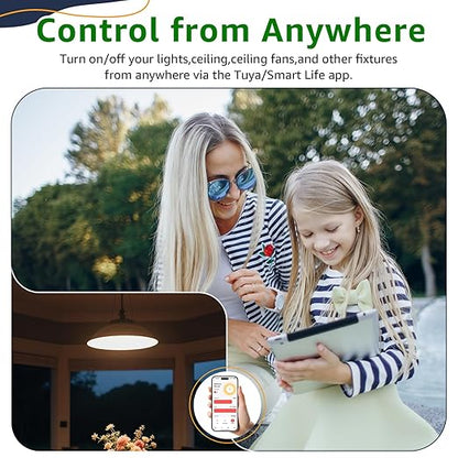 Greencycle Smart Dimmer Switch,4PK Single Pole, Needs Neutral Wire,2.4GHz WiFi Light Switch,Work with Alexa and Google Home, ETL Certified,No Hub Required,for Dimmable 150W LED CFL,600W Incandescent