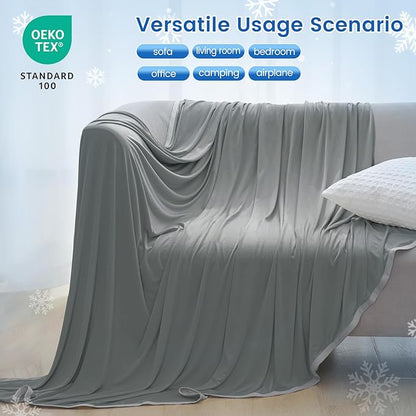 PHF Double Cooling Throw Blanket for Hot Sleepers, Arc-Chill Q-Max>0.5 with Double Cooling, Summer Blanket Absorbs Heat to Keep Cool All Night for Night Sweats (Charcoal Grey, 50''x60'')