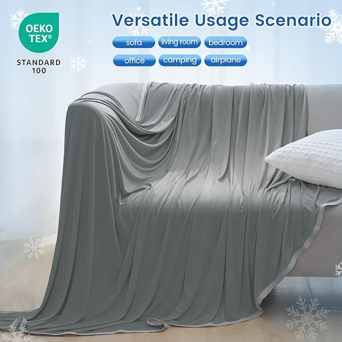 PHF Double Cooling Blanket for Hot Sleepers King Size, Arc-Chill Q-Max>0.5 with Double Cooling, Summer Blanket Absorbs Heat to Keep Cool All Night for Night Sweats (Charcoal Grey, 108''x90'')