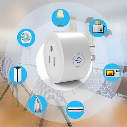 Mengshen 4 Pack WiFi Smart Plug Mini Outlet Socket with App Remote Control Timer Function Compatible with Alexa Google Home Smart Life 2.4GHz Only Wi-Fi Smart Socket for Home