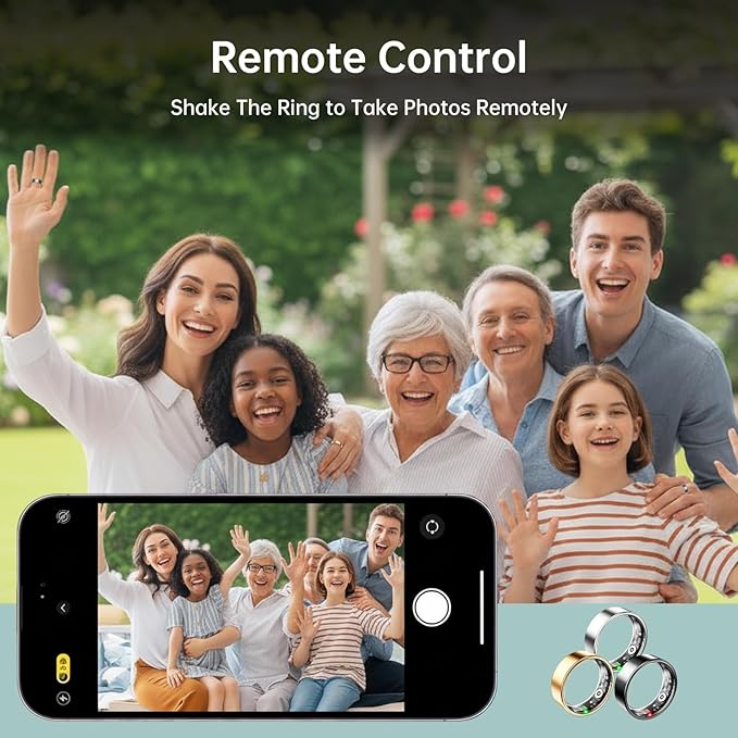 Smart Ring for Women & Men, Fitness Tracker Ring with Heart Rate Monitor, HRV, Sleep Tracking, No Subscription Fee, 10ATM Waterproof Activity Ring for iPhone & Android (Gold, 11)