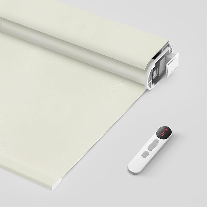 Bringnox No Drill Motorized Blinds with Remote,Blackout Windows,with Apple Homekit,Alexa,Google, with App,Voice Control Custom Size