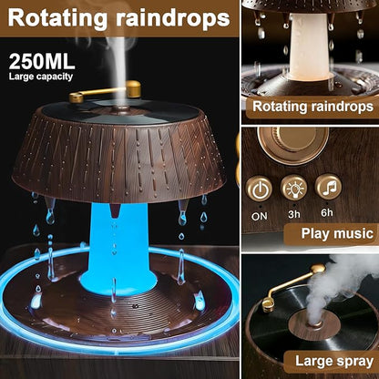 Morbou Raindrop Aroma Diffuser Room Humidifier with White Noise, 7-Color Air Mist Essential Oil Diffuser Sleep Sounds Aroma Rain Drop, with Remote Control Extra 2 Essential Oils