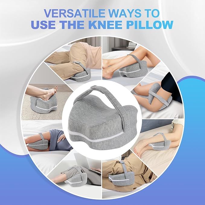 Knee Pillow for Side Sleepers for Back Pain,Leg Pillow for Side Sleepers, Memory Foam Cushion Knee Support Pillows,Pain Relief, Pregnancy Travel Pillow with Extra Washable Cover