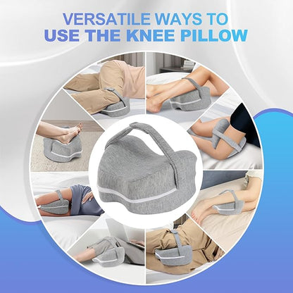 Knee Pillow for Side Sleepers for Back Pain,Leg Pillow for Side Sleepers, Memory Foam Cushion Knee Support Pillows,Pain Relief, Pregnancy Travel Pillow with Extra Washable Cover