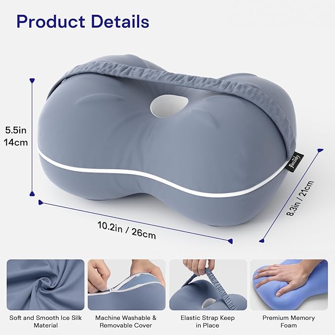 Knee Pillow for Side Sleepers - Leg Pillow for Side Sleeping, Memory Foam Knee Pillows for Back Hip Pain, Spine Aligning, Sciatica, Surgery Recovery