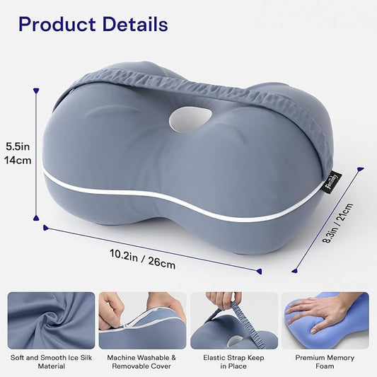 Knee Pillow for Side Sleepers - Leg Pillow for Side Sleeping, Memory Foam Knee Pillows for Back Hip Pain, Spine Aligning, Sciatica, Surgery Recovery