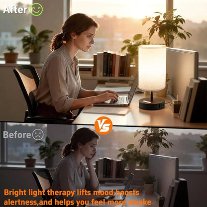 Light Therapy Lamp, 10000 Lux Natural Light Lamp Therapy Lamp with Remote Control, Sun Lamp 3 Color Temperature & 3 Brightness Level & Timer, Daylight Lamp for Home, Office