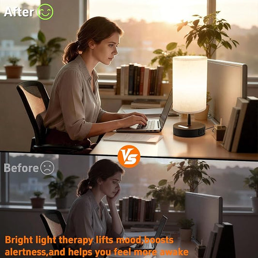 Light Therapy Lamp, 10000 Lux Natural Light Lamp Therapy Lamp with Remote Control, Sun Lamp 3 Color Temperature & 3 Brightness Level & Timer, Daylight Lamp for Home, Office
