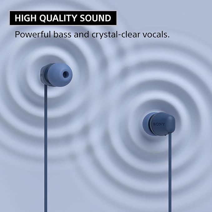 Sony IER-EX15C USB-C Plug, Wired in-Ear Headphones for iPhone and Android Phones, with Built-in Multi-Function Button, Volume and Mic Control, Supports USB Audio Class 1.0 Devices, Blue
