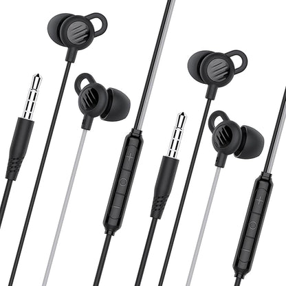 MEE audio SleepTones Wired Sleep Earbuds 3.5mm Plug for Side Sleepers with Lightweight Low-Profile Silicone Earpieces, Noise Reduction Sleeping Headphones (2 Packs)