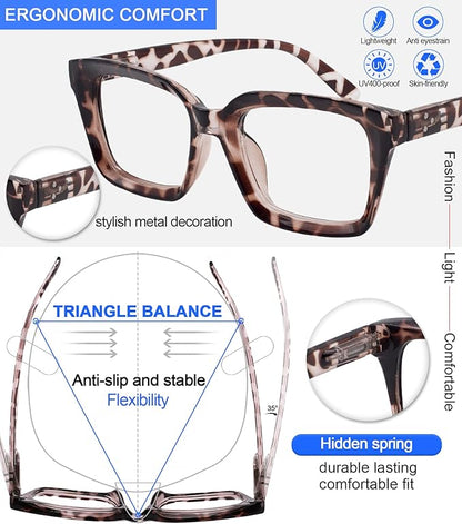 MARE AZZURO Blue Light Blocking Reading Glasses Women Computer Readers 0 1.00 1.25 1.50 1.75 2.00 2.25 2.50 2.75 3.00 3.50 4.00 5.00 6.00 (Demi, 2.75)