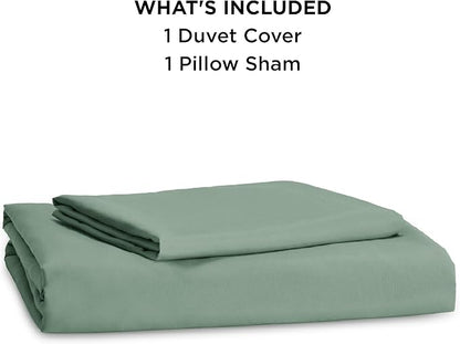 Bedsure Duvet Cover Twin/Twin XL Size - Soft Double Brushed Bedding Set for Kids & Adults, Zipper Closure, 2 Pieces, Includes 1 Duvet Cover (68"x90") & 1 Pillow Sham, NO Comforter, Sage Green